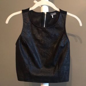 Faux leather crop top